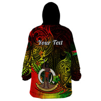 Personalised Vanuatu Wearable Blanket Hoodie Reggae Polynesia Long God Yumi Stanap LT14 - Polynesian Pride