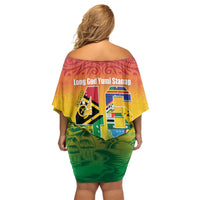 Vanuatu Indipendens Dei Family Matching Off Shoulder Short Dress and Hawaiian Shirt Yumi 46th Independence Anniversary