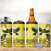 Bellbird New Zealand 4 in 1 Can Cooler Tumbler Korimako Kowhai Maori Pattern LT14 - Polynesian Pride