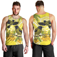 Bellbird New Zealand Men Tank Top Korimako Kowhai Maori Pattern