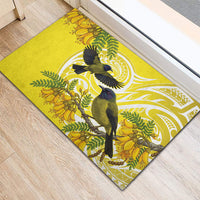 Bellbird New Zealand Rubber Doormat Korimako Kowhai Maori Pattern