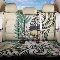 Endemic Tomtit New Zealand Back Car Seat Cover Miromiro Manuka Silver Fern Maori Pattern LT14 One Size Cream - Polynesian Pride