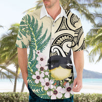 Endemic Tomtit New Zealand Hawaiian Shirt Miromiro Manuka Silver Fern Maori Pattern LT14 - Polynesian Pride