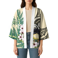 Endemic Tomtit New Zealand Kimono Miromiro Manuka Silver Fern Maori Pattern