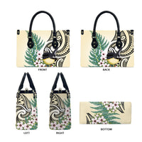 Endemic Tomtit New Zealand Leather Bag Miromiro Manuka Silver Fern Maori Pattern