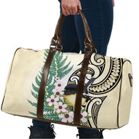 Endemic Tomtit New Zealand Travel Bag Miromiro Manuka Silver Fern Maori Pattern