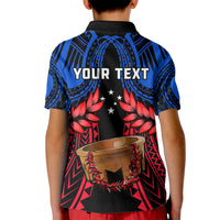 Personalised Samoa Kid Polo Shirt Heritage Festival Samoan Tattoo With Ula Fala Kava Bowl LT14 - Polynesian Pride
