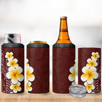 Oxblood Tropical Plumeria With Galaxy Polynesian Art 4 in 1 Can Cooler Tumbler LT14 - Polynesian Pride