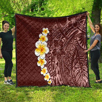 Oxblood Tropical Plumeria With Galaxy Polynesian Art Quilt LT14 - Polynesian Pride