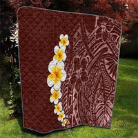 Oxblood Tropical Plumeria With Galaxy Polynesian Art Quilt LT14 - Polynesian Pride