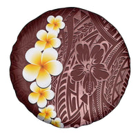 Oxblood Tropical Plumeria With Galaxy Polynesian Art Spare Tire Cover