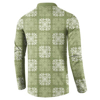 Vesuvian Green Palaka Quilt Hawaii Button Sweatshirt Traditional Hawaii-plaid Pattern LT14 - Polynesian Pride