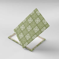 Vesuvian Green Palaka Quilt Hawaii Canvas Wall Art Traditional Hawaii-plaid Pattern LT14 With Frame Vesuvian Green - Polynesian Pride