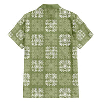 Vesuvian Green Palaka Quilt Hawaii Family Matching Short Sleeve Bodycon Dress and Hawaiian Shirt Traditional Hawaii-plaid Pattern - Polynesian Pride