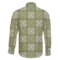 Vesuvian Green Palaka Quilt Hawaii Family Matching Short Sleeve Bodycon Dress and Hawaiian Shirt Traditional Hawaii-plaid Pattern - Polynesian Pride