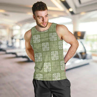 Vesuvian Green Palaka Quilt Hawaii Men Tank Top Traditional Hawaii-plaid Pattern LT14 Vesuvian Green - Polynesian Pride