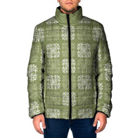 Vesuvian Green Palaka Quilt Hawaii Padded Jacket Traditional Hawaii-plaid Pattern LT14 Men Vesuvian Green - Polynesian Pride