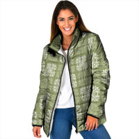 Vesuvian Green Palaka Quilt Hawaii Padded Jacket Traditional Hawaii-plaid Pattern LT14 Women Vesuvian Green - Polynesian Pride