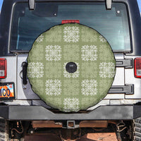 Vesuvian Green Palaka Quilt Hawaii Spare Tire Cover Traditional Hawaii-plaid Pattern - Polynesian Pride