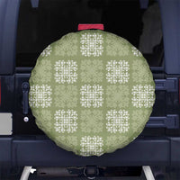 Vesuvian Green Palaka Quilt Hawaii Spare Tire Cover Traditional Hawaii-plaid Pattern - Polynesian Pride