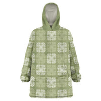 Vesuvian Green Palaka Quilt Hawaii Wearable Blanket Hoodie Traditional Hawaii-plaid Pattern - Polynesian Pride