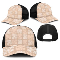 Beige Palaka Quilt Hawaii Baseball Net Cap Traditional Hawaii-plaid Pattern LT14 - Polynesian Pride