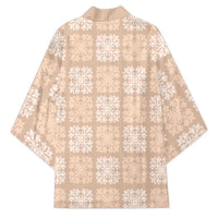 Beige Palaka Quilt Hawaii Kimono Traditional Hawaii-plaid Pattern LT14 - Polynesian Pride