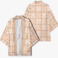 Beige Palaka Quilt Hawaii Kimono Traditional Hawaii-plaid Pattern LT14 - Polynesian Pride