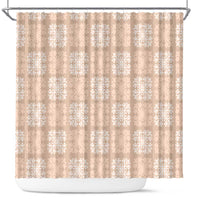 Beige Palaka Quilt Hawaii Shower Curtain Traditional Hawaii-plaid Pattern - Polynesian Pride