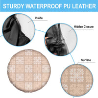 Beige Palaka Quilt Hawaii Spare Tire Cover Traditional Hawaii-plaid Pattern - Polynesian Pride