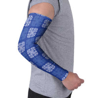 Royal Blue Palaka Quilt Hawaii Arm Sleeves Traditional Hawaii-plaid Pattern - Polynesian Pride