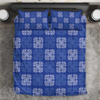 Royal Blue Palaka Quilt Hawaii Bedding Set Traditional Hawaii-plaid Pattern - Polynesian Pride