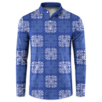 Royal Blue Palaka Quilt Hawaii Button Sweatshirt Traditional Hawaii-plaid Pattern LT14 Royal Blue - Polynesian Pride