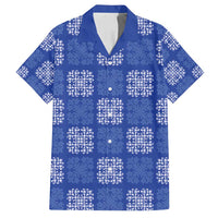 Royal Blue Palaka Quilt Hawaii Family Matching Long Sleeve Bodycon Dress and Hawaiian Shirt Traditional Hawaii-plaid Pattern - Polynesian Pride