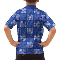 Royal Blue Palaka Quilt Hawaii Family Matching Puletasi and Hawaiian Shirt Traditional Hawaii-plaid Pattern LT14 - Polynesian Pride