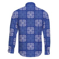 Royal Blue Palaka Quilt Hawaii Family Matching Summer Maxi Dress and Hawaiian Shirt Traditional Hawaii-plaid Pattern - Polynesian Pride