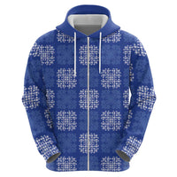 Royal Blue Palaka Quilt Hawaii Hoodie Traditional Hawaii-plaid Pattern - Polynesian Pride