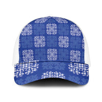 Royal Blue Palaka Quilt Hawaii Mesh Trucker Cap Traditional Hawaii-plaid Pattern LT14 One Size White Royal Blue - Polynesian Pride