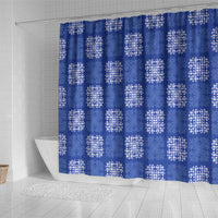 Royal Blue Palaka Quilt Hawaii Shower Curtain Traditional Hawaii-plaid Pattern - Polynesian Pride