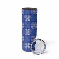 Royal Blue Palaka Quilt Hawaii Skinny Tumbler Traditional Hawaii-plaid Pattern - Polynesian Pride