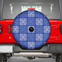 Royal Blue Palaka Quilt Hawaii Spare Tire Cover Traditional Hawaii-plaid Pattern - Polynesian Pride
