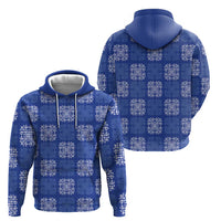 Royal Blue Palaka Quilt Hawaii Zip Hoodie Traditional Hawaii-plaid Pattern - Polynesian Pride