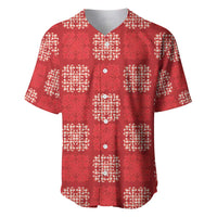Red Palaka Quilt Hawaii Baseball Jersey Traditional Hawaii-plaid Pattern - Polynesian Pride