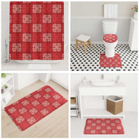 Red Palaka Quilt Hawaii Bathroom Set Traditional Hawaii-plaid Pattern - Polynesian Pride
