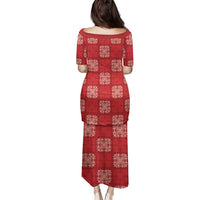 Red Palaka Quilt Hawaii Family Matching Puletasi and Hawaiian Shirt Traditional Hawaii-plaid Pattern LT14 - Polynesian Pride