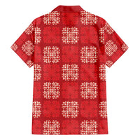 Red Palaka Quilt Hawaii Family Matching Summer Maxi Dress and Hawaiian Shirt Traditional Hawaii-plaid Pattern LT14 - Polynesian Pride