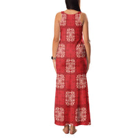 Red Palaka Quilt Hawaii Family Matching Tank Maxi Dress and Hawaiian Shirt Traditional Hawaii-plaid Pattern LT14 - Polynesian Pride
