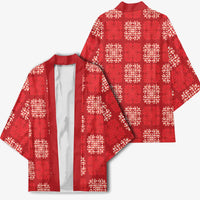 Red Palaka Quilt Hawaii Kimono Traditional Hawaii-plaid Pattern LT14 - Polynesian Pride
