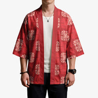 Red Palaka Quilt Hawaii Kimono Traditional Hawaii-plaid Pattern LT14 - Polynesian Pride