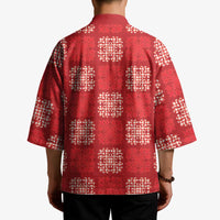 Red Palaka Quilt Hawaii Kimono Traditional Hawaii-plaid Pattern LT14 - Polynesian Pride